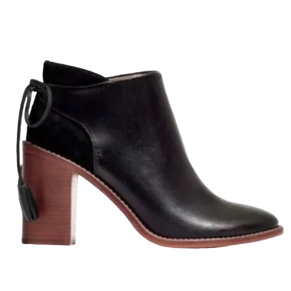 Madewell et Sezané Black Heel Tassel Booties 8